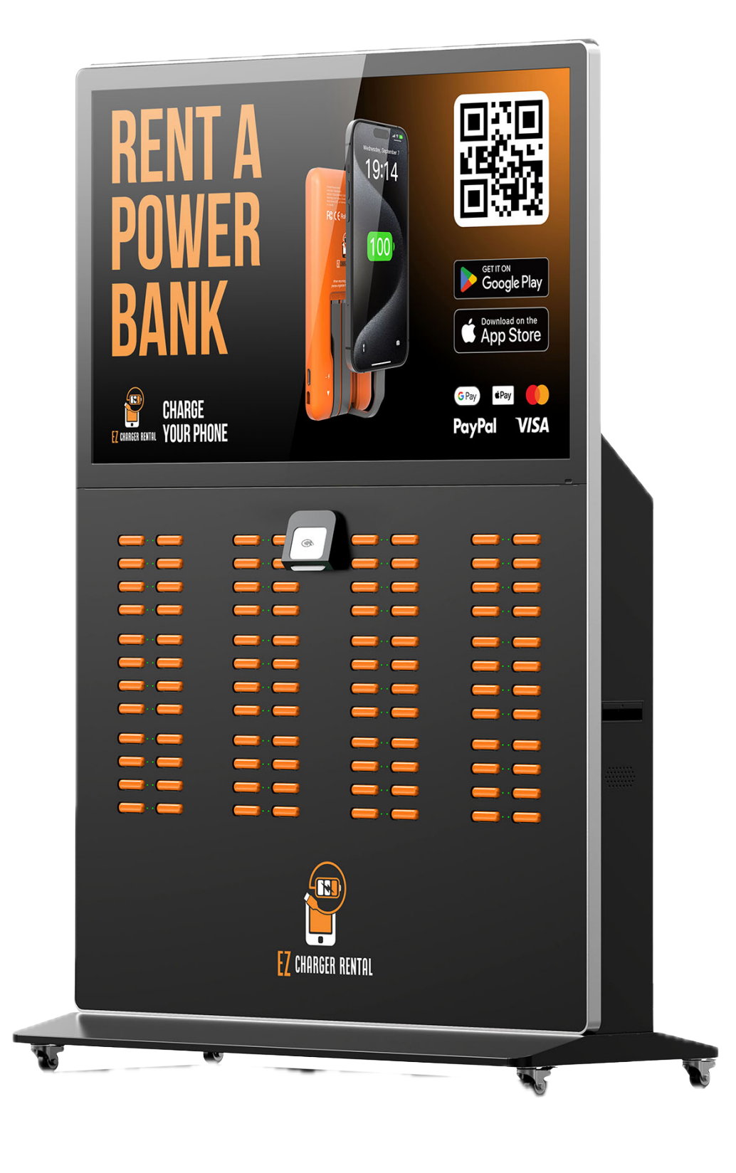 EZ-96 flagship kiosk with 53-inch wide HD touchscreen